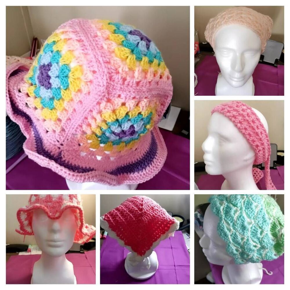 Crochet handmade one piece hat or cop top - Picture 4 of 12